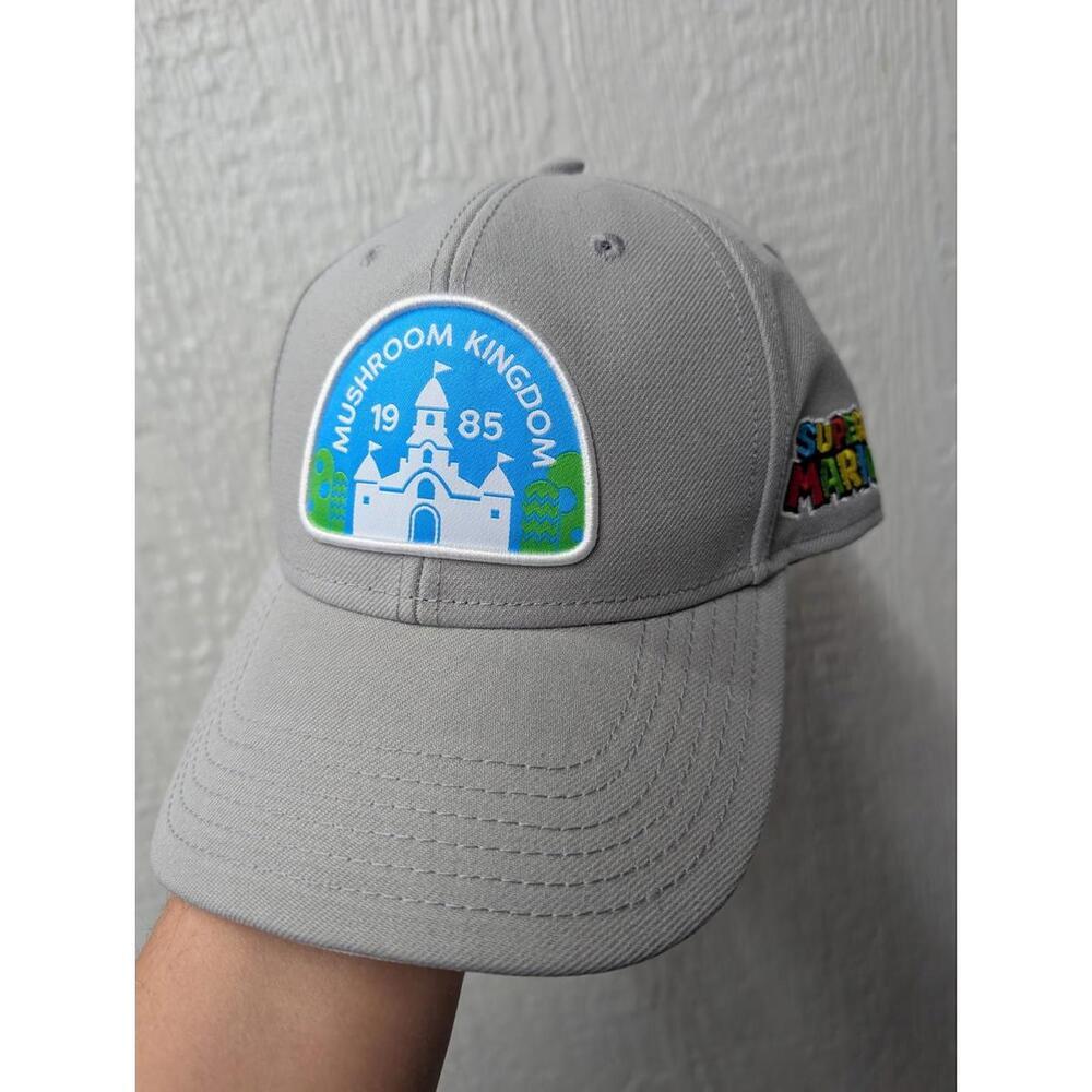 Mushroom Kingdom Super Mario Bros Brothers Strapback Adjustable Hat Cap Gray